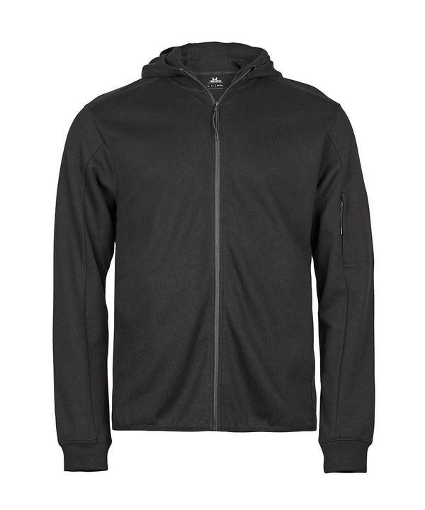 TEE JAYS TJ067 Athletic hooded full-zip sweatshirt (5706) - Black