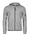 TEE JAYS TJ067 Athletic hooded full-zip sweatshirt (5706) - Heather Grey