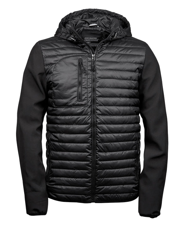 TEE JAYS TJ105 Hooded crossover jacket (9628) - Black/Black