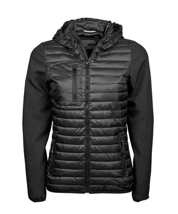 TEE JAYS TJ106 Women’s hooded crossover jacket (9629) - Black/Black