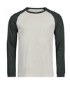 TEE JAYS TJ121 UNLABELED baseball tee (1170) - Cement/Dark Green