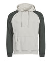 TEE JAYS TJ123 UNLABELED two-tone hooded sweatshirt (5156) - Cement/Dark Green