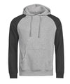 TEE JAYS TJ123 UNLABELED two-tone hooded sweatshirt (5156) - Heather Grey/Black
