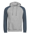 TEE JAYS TJ123 UNLABELED two-tone hooded sweatshirt (5156) - Heather Grey/Ink