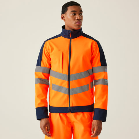 REGATTA TRA625 Pro Hi-Vis -Softshell — Orange / Navy