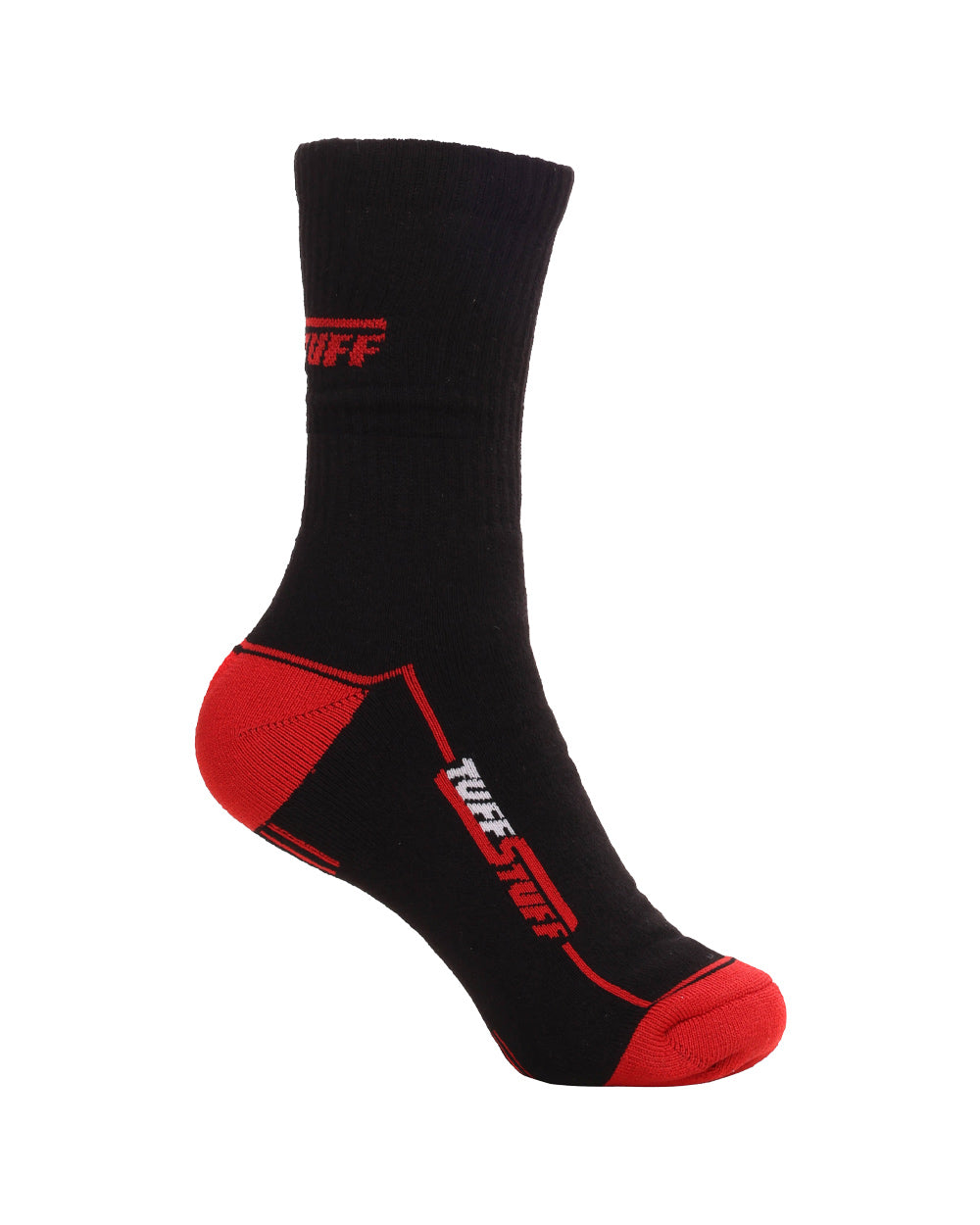 TuffStuff 606 Extreme Work Socks in Black and Red