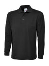 Uneek UC113 - Long Sleeve Classic  Polo Shirt 220gsm — Black