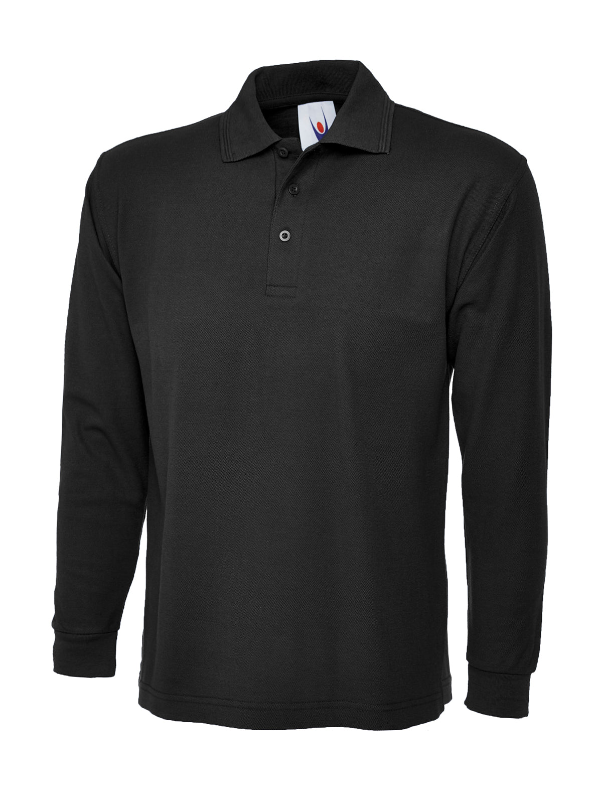 Uneek UC113 - Long Sleeve Classic  Polo Shirt 220gsm — Black
