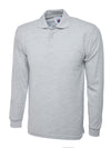 Uneek UC113 - Long Sleeve Classic  Polo Shirt 220gsm — Heather Grey