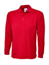Uneek UC113 - Long Sleeve Classic  Polo Shirt 220gsm — Red