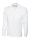 Uneek UC113 - Long Sleeve Classic  Polo Shirt 220gsm — White