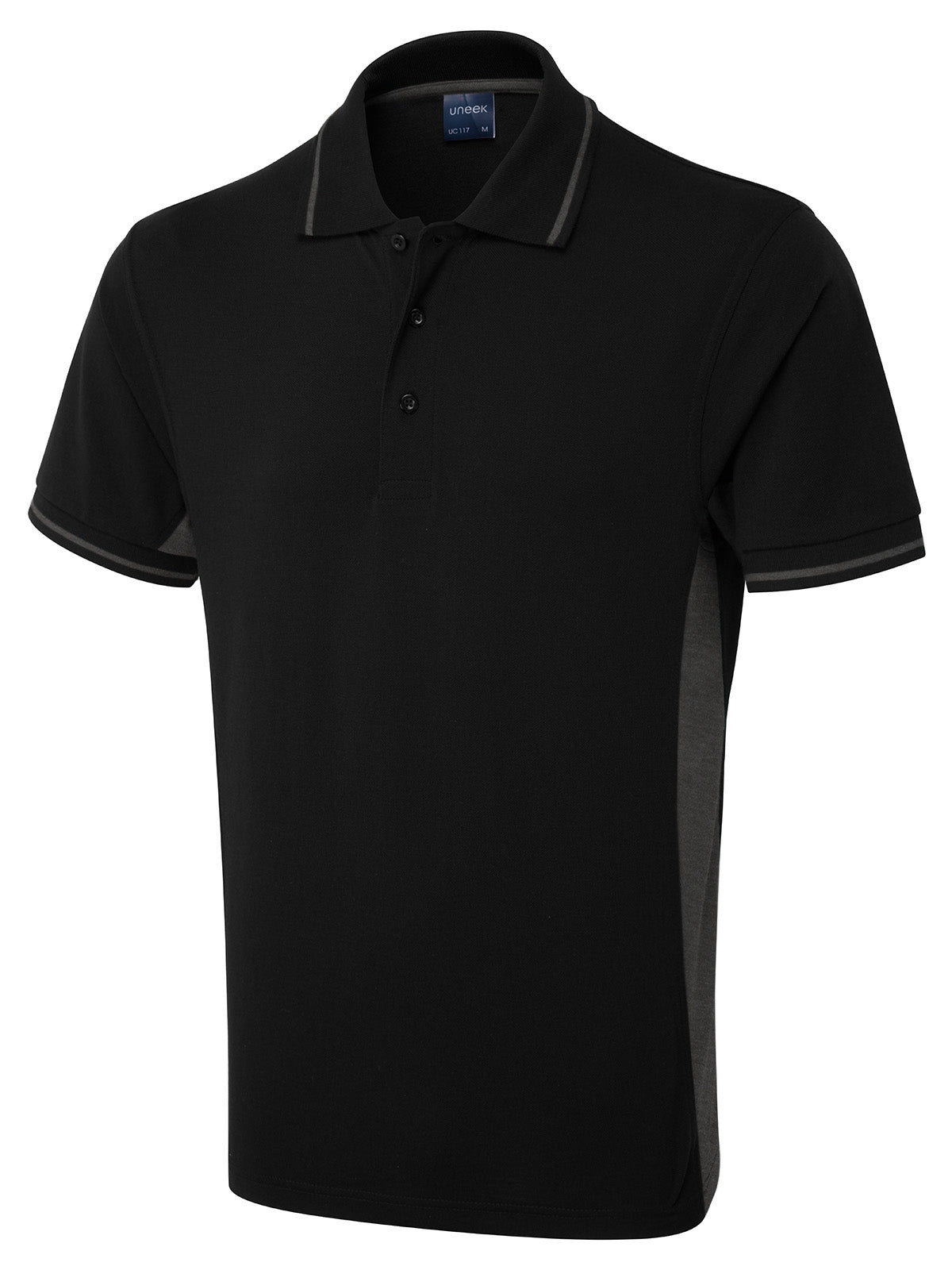 Uneek UC117 - Two Tone Poloshirt – Black/Charcoal