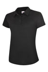 Uneek UC128 - Ladies Ultra Cool Polo Shirt 200gsm — Black