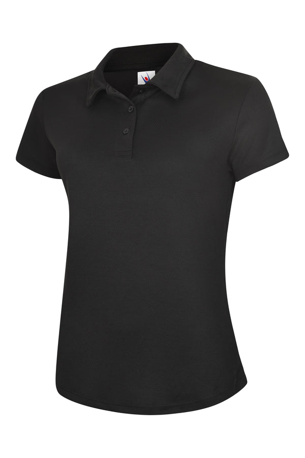 Uneek UC128 - Ladies Ultra Cool Polo Shirt 200gsm — Black