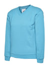 Uneek UC206 - Childrens Classic V-Neck Sweatshirt 300GSM — Sky Blue