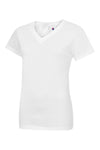 Uneek UC319 180GSM - Ladies Classic V-Neck Tee Shirt — White