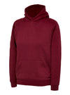 Uneek UC503 - Childrens Classic Hooded Sweatshirt 300GSM — Maroon
