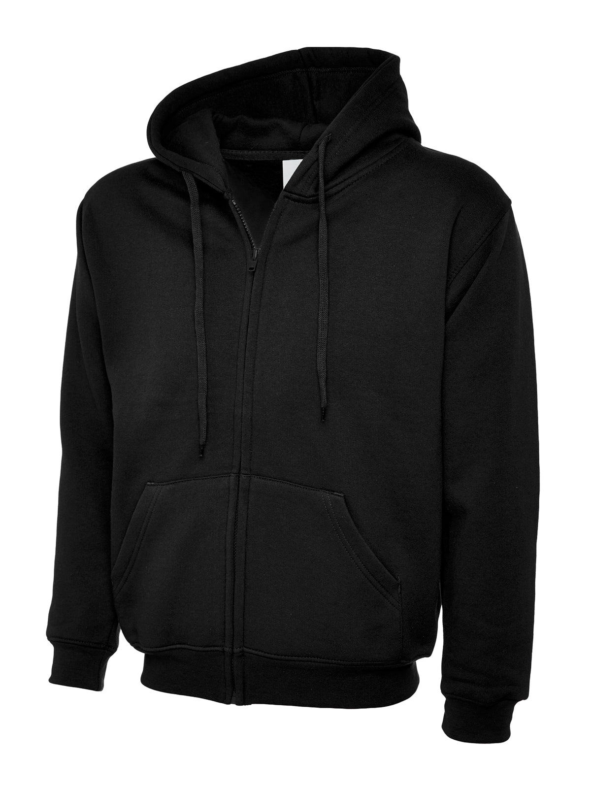Uneek UC504 - Full Zip Hooded Sweatshirt 300gsm — Black