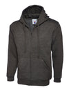 Uneek UC504 - Full Zip Hooded Sweatshirt 300gsm — Charcoal