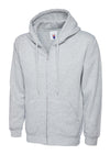 Uneek UC504 - Full Zip Hooded Sweatshirt 300gsm — Heather Grey