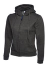 Uneek UC505 - Ladies Classic Full Zip Hooded Sweatshirt 300gsm — Charcoal