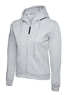 Uneek UC505 - Ladies Classic Full Zip Hooded Sweatshirt 300gsm — Heather Grey