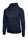 Uneek UC505 - Ladies Classic Full Zip Hooded Sweatshirt 300gsm — Navy Blue