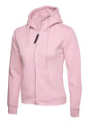Uneek UC505 - Ladies Classic Full Zip Hooded Sweatshirt 300gsm — Pink