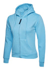 Uneek UC505 - Ladies Classic Full Zip Hooded Sweatshirt 300gsm — Sky Blue