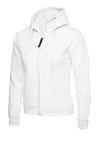 Uneek UC505 - Ladies Classic Full Zip Hooded Sweatshirt 300gsm — White