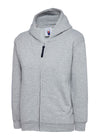 Uneek UC506 - Childrens Classic Full Zip Hooded Sweatshirt 300GSM — Heather Grey