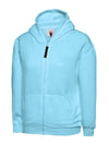 Uneek UC506 - Childrens Classic Full Zip Hooded Sweatshirt 300GSM — Sky Blue