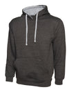 Uneek UC507 - Contrast Hooded Sweatshirt 300gsm — Charcoal / Heather Grey