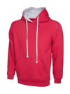 Uneek UC507 - Contrast Hooded Sweatshirt 300gsm — Fuchsia / Heather Grey