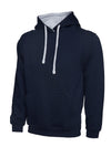 Uneek UC507 - Contrast Hooded Sweatshirt 300gsm — Navy Blue / Heather Grey