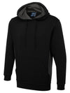 Uneek UC517 - Two Tone Hooded Sweatshirt – Black/Charcoal