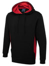 Uneek UC517 - Two Tone Hooded Sweatshirt – Black/Red