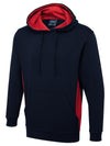 Uneek UC517 - Two Tone Hooded Sweatshirt – Navy/Red