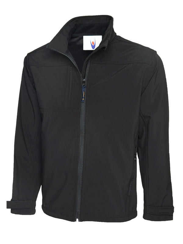 Uneek UC611  - Deluxe Full Zip Softshell Jacket — Black