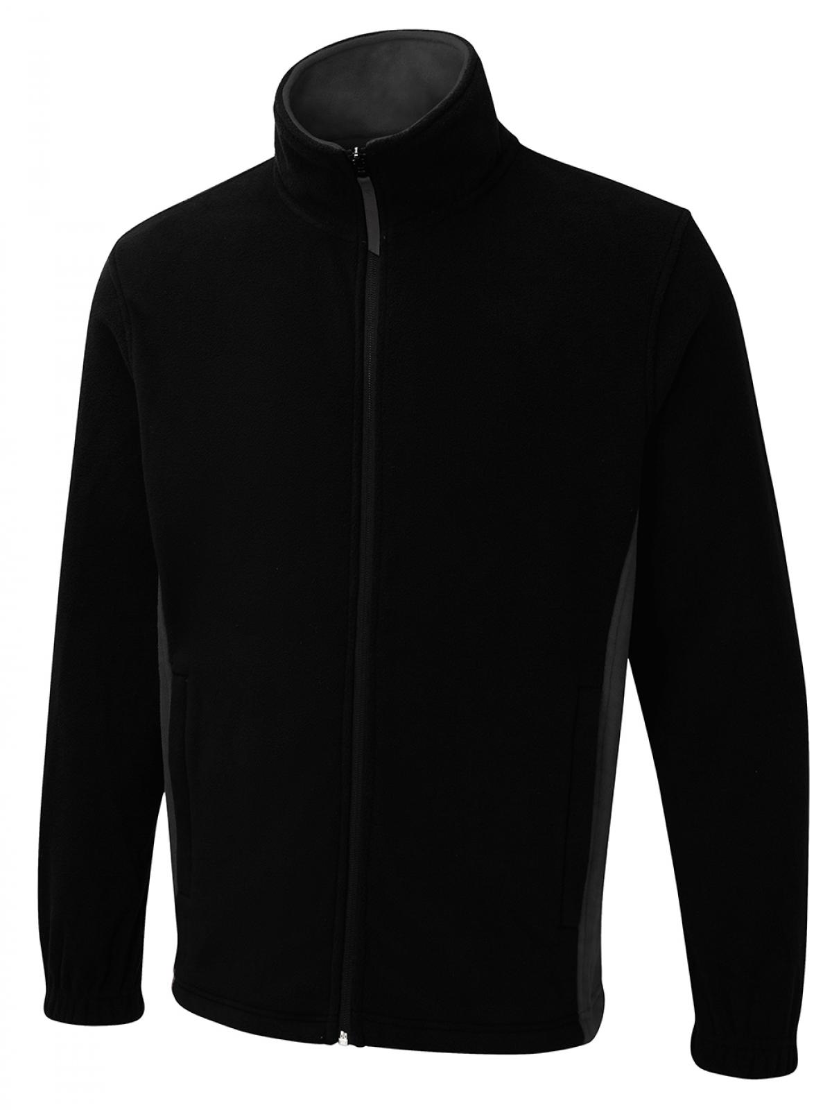 Uneek UC617 - Two Tone Full Zip Fleece Jacket – Black/Charcoal