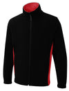 Uneek UC617 - Two Tone Full Zip Fleece Jacket – Black/Red