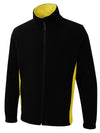 Uneek UC617 - Two Tone Full Zip Fleece Jacket – Black/Yellow