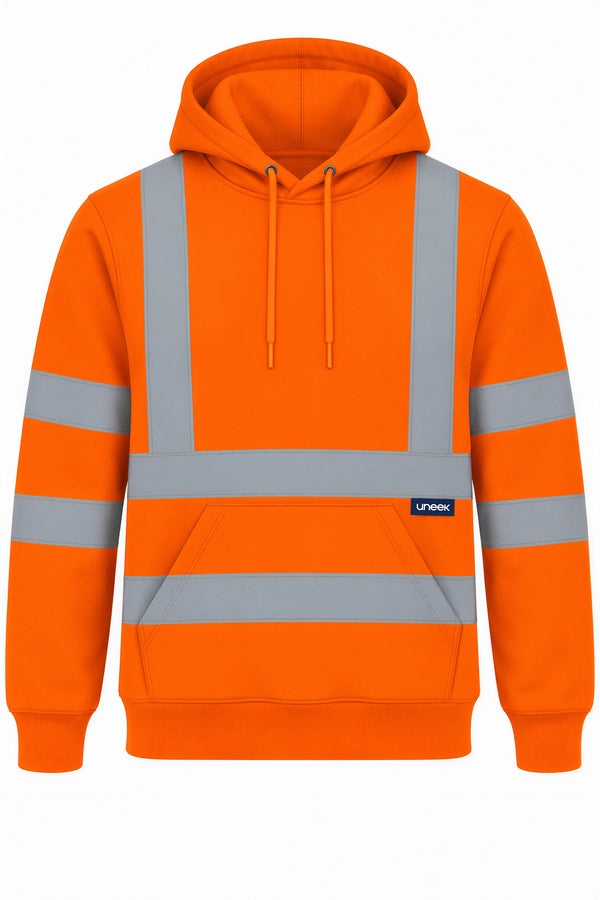 Uneek UC814 - Hi Vis Hooded Sweatshirt – Orange