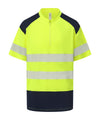 Yoko YK053 Hi-vis mandarin collar zip neck comfort trim polo (HVJ230)