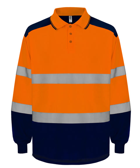 Yoko YK055 Hi-vis two-tone long sleeve polo (HVJ330)