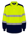 Yoko YK055 Hi-vis two-tone long sleeve polo (HVJ330)