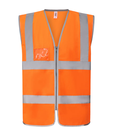 Yoko YK056 Hi-vis zip ID reflective border waistcoat (HVW103)