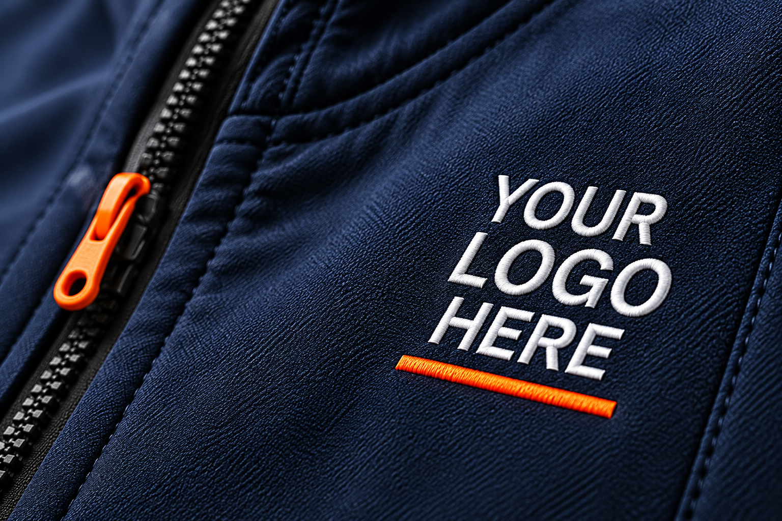 Your logo embroidered onto navy workwear