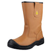 Amblers Safety FS142 Water Resistant Pull On Safety Rigger Boot — Tan