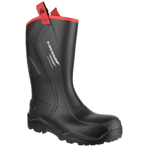 Dunlop Purofort+ Rugged Full Safety Wellingtons — Black